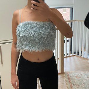 Feathery Light Blue Tank Top